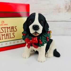 Silver Deer Tom Rubel Christmas Animals Black White Puppy Dog Figurine